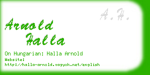 arnold halla business card